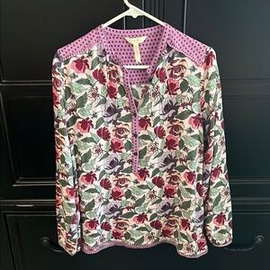 Matilda Jane Floral Long Sleeve Top with Purple Accents